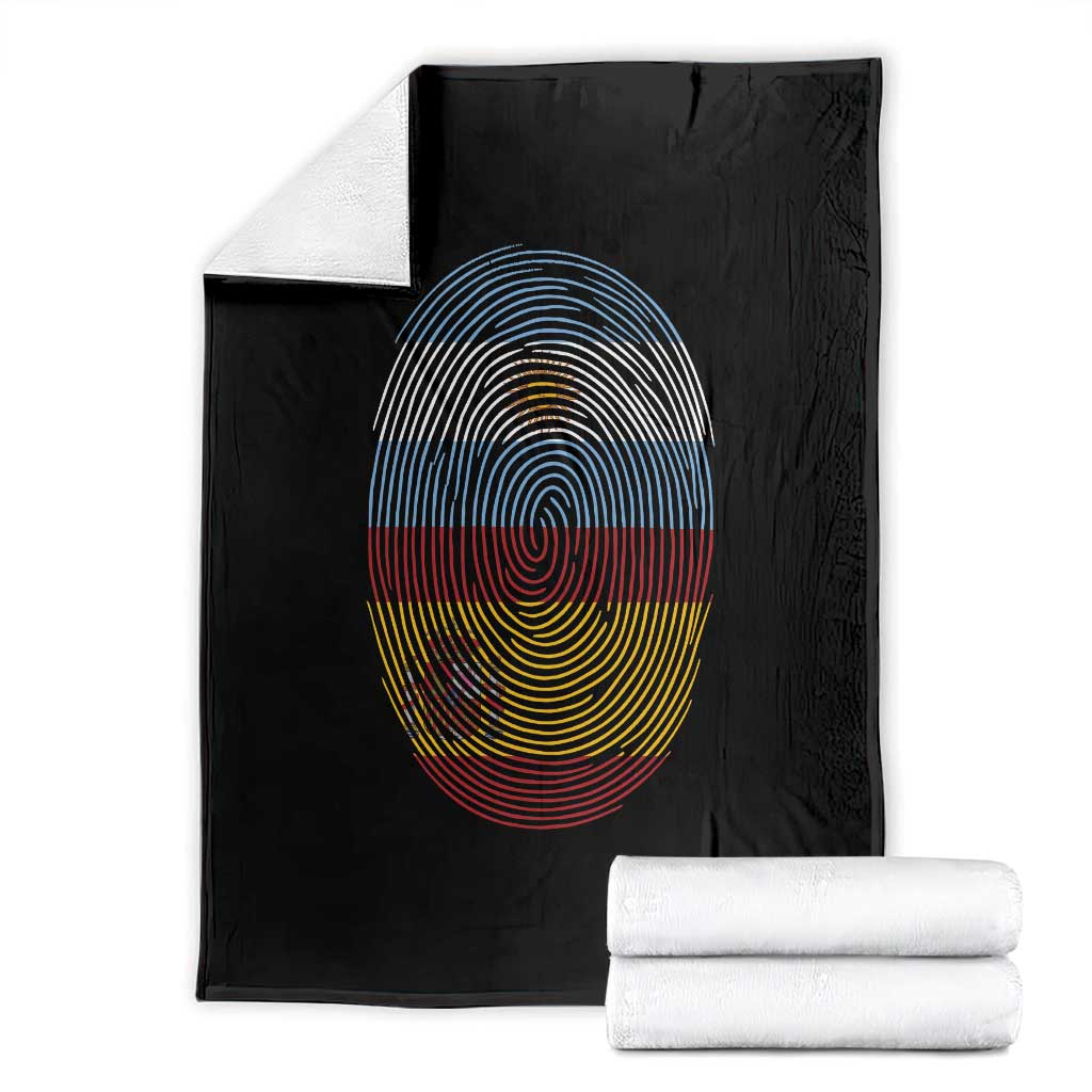 Argentina Spain Flag Fingerprint Graphic Throw Blanket Dual Heritage Spanish Argetine Pride Match Day