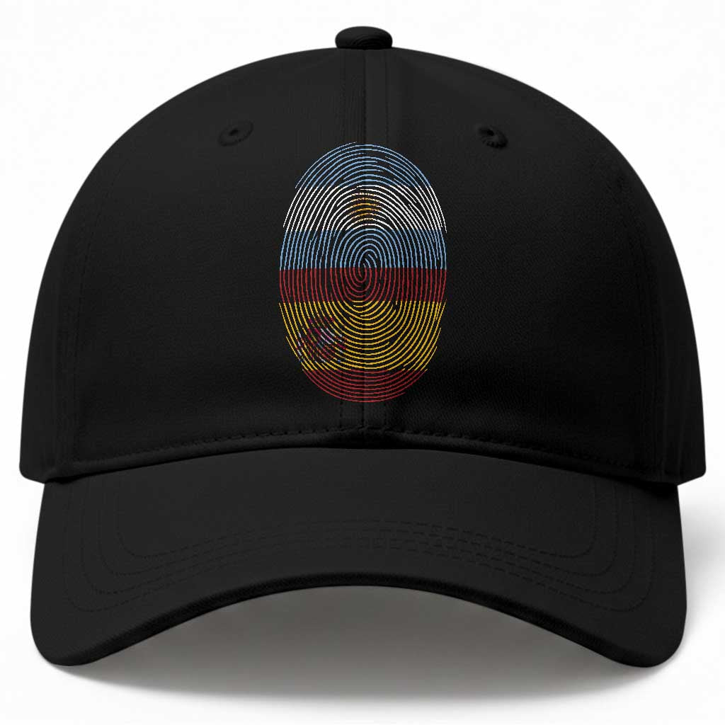 Argentina Spain Flag Fingerprint Graphic Baseball Cap Dual Heritage Spanish Argetine Pride Match Day