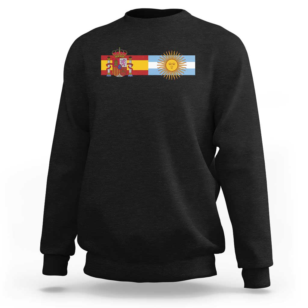 Spain Argentina Dual Flag Graphic Sweatshirt Mixed Roots Spanish Argentine Heritage Pride Match Day