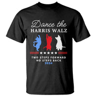 Black T-shirt with dancer graphic, striped stars flag, and slogan print