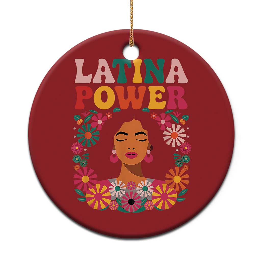 Latina Power Christmas Ornament Floral Hispanic Heritage - Wonder Print Shop