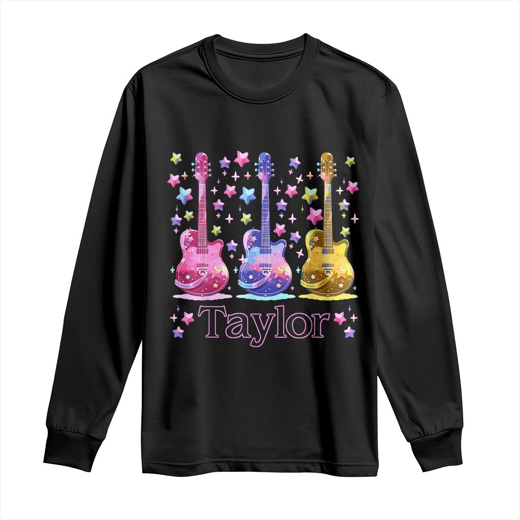 Taylor Name Long Sleeve Shirt Retro Groovy 70s 80s