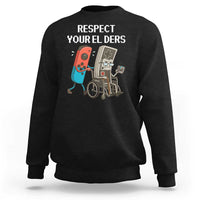 Respect Your Elders Retro Gaming Meme Sweatshirt Funny Gamer Controller 80s - Wonder Print Shop