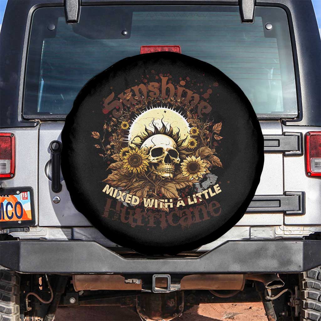 Sunflower Skull Spare Tire Cover Sunshine Mixed With A Little Hurricane Cottagecore