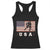 USA Flag Hockey Racerback Tank Top Patriotic Ice Hockey Player Retro Vintage