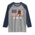 USA Flag Hockey Raglan Shirt Patriotic Ice Hockey Player Retro Vintage