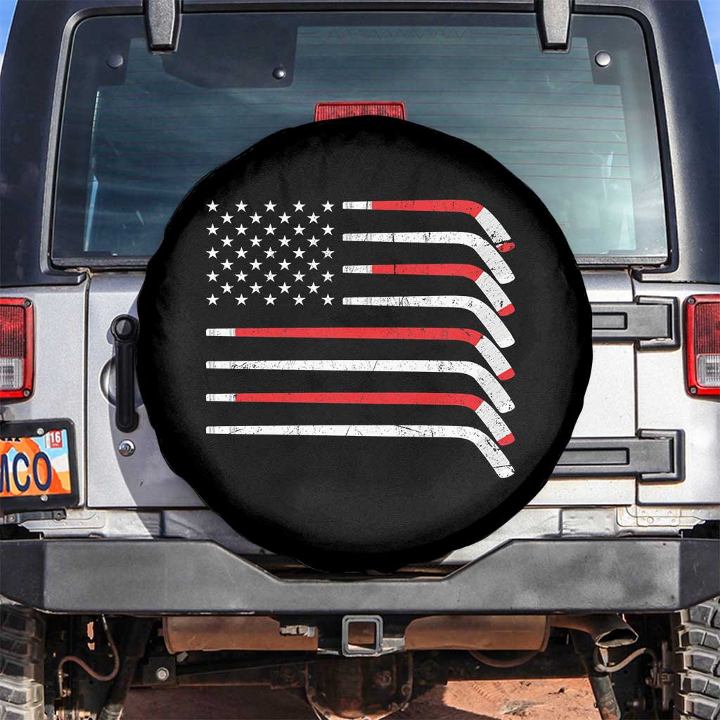 USA Flag Hockey Spare Tire Cover Patriotic Hockey Stick American Flags