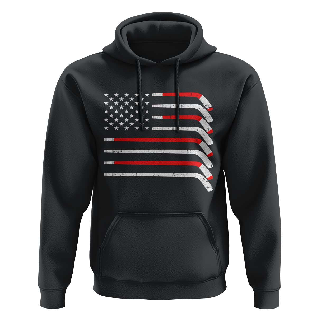 USA Flag Hockey Hoodie Patriotic Hockey Stick American Flags