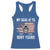 USA Flag Hockey Skull Racerback Tank Top My Goal Is To Deny Yours