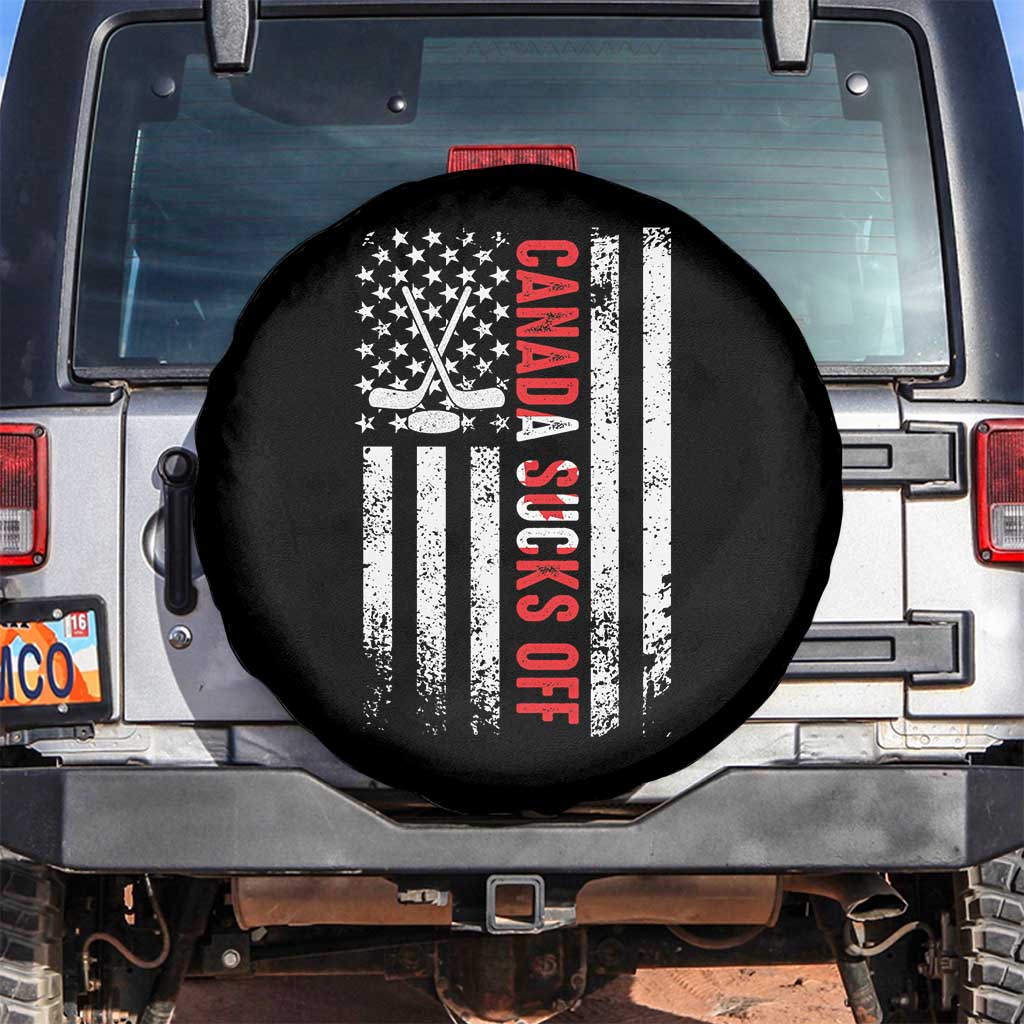 USA Flag Hockey Spare Tire Cover Funny Canada Sucks US EH American Flag