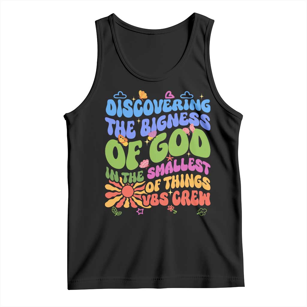 VBS 2025 Tank Top Discovering The Bigness Of God In The Smallest Of Things Retro Groovy