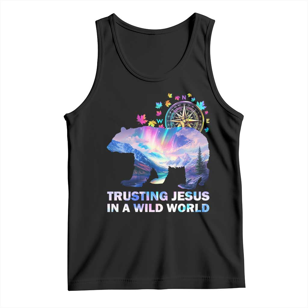 VBS 2025 Adventure Bear Tank Top Trusting Jesus In A Wild World Northen Lights