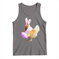 Funny Chicken Bunny Tank Top Happy Easter Eggs Farm