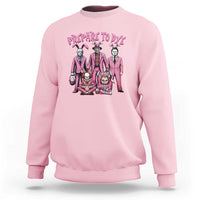 Prepare to Groovy Dye Funny Bunny Easter Sweatshirt Horror Dyeing Eggs