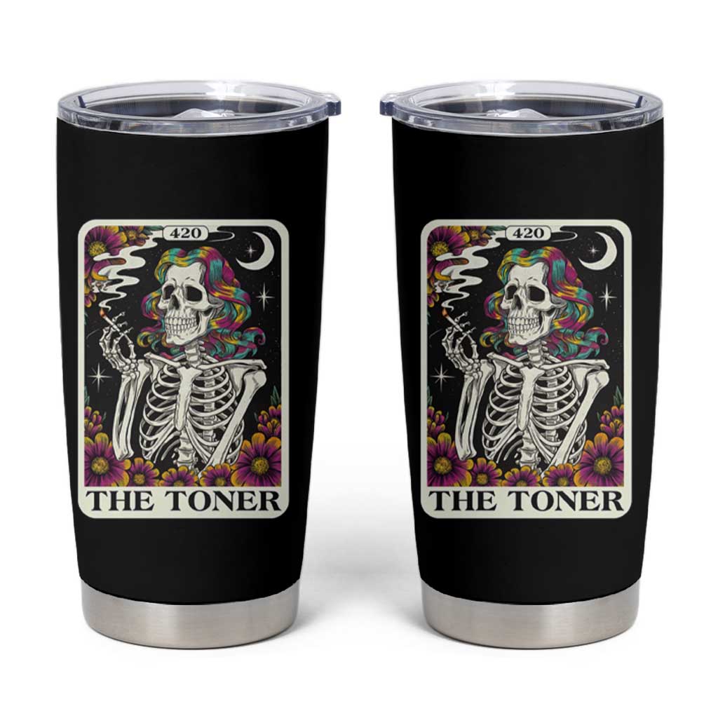 Skeleton 420 Cannabis Tumbler Cup Tarot Card The Stoner Weed Lover