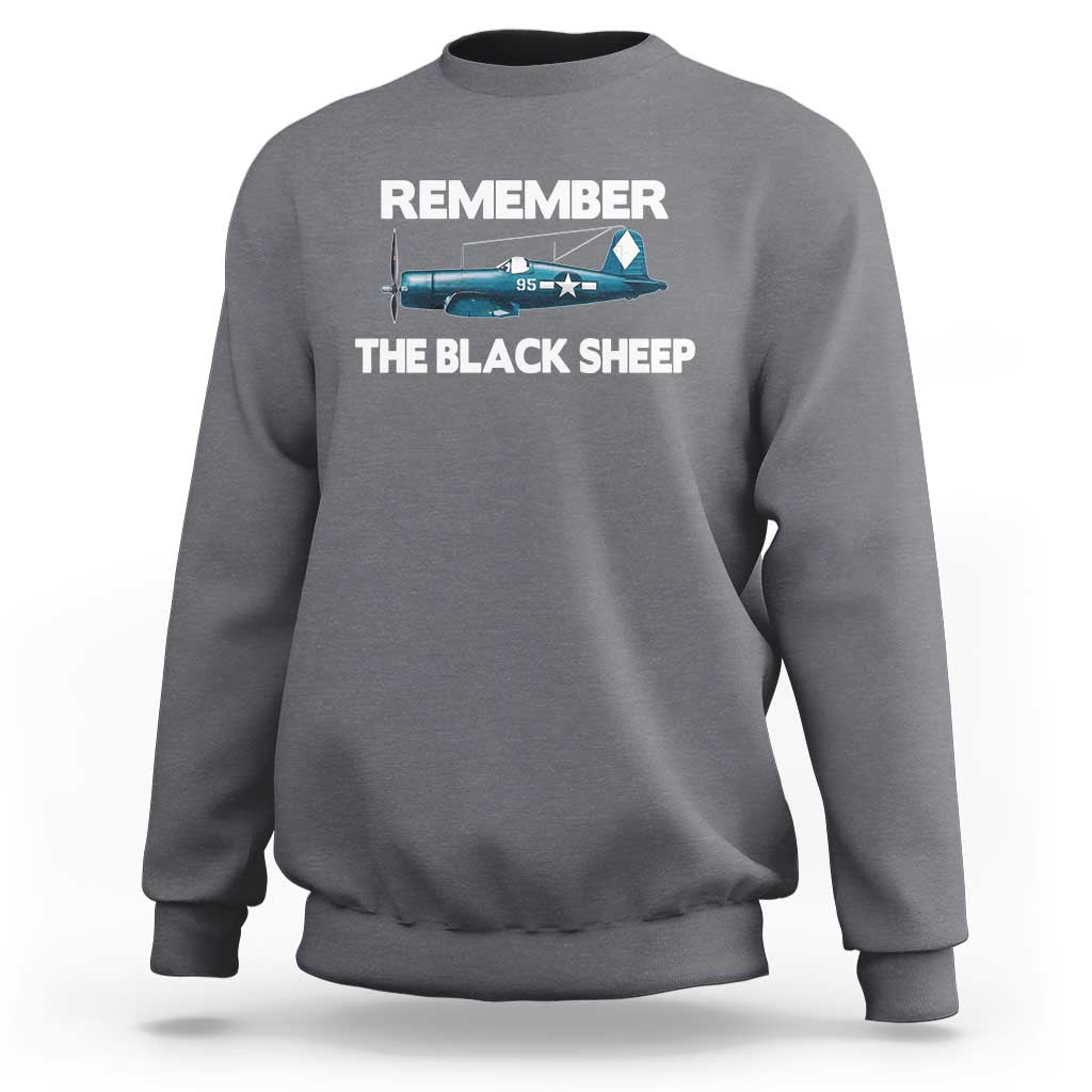 CORSAIR WWII HISTORY Sweatshirt Black Sheep Squadron Pilot