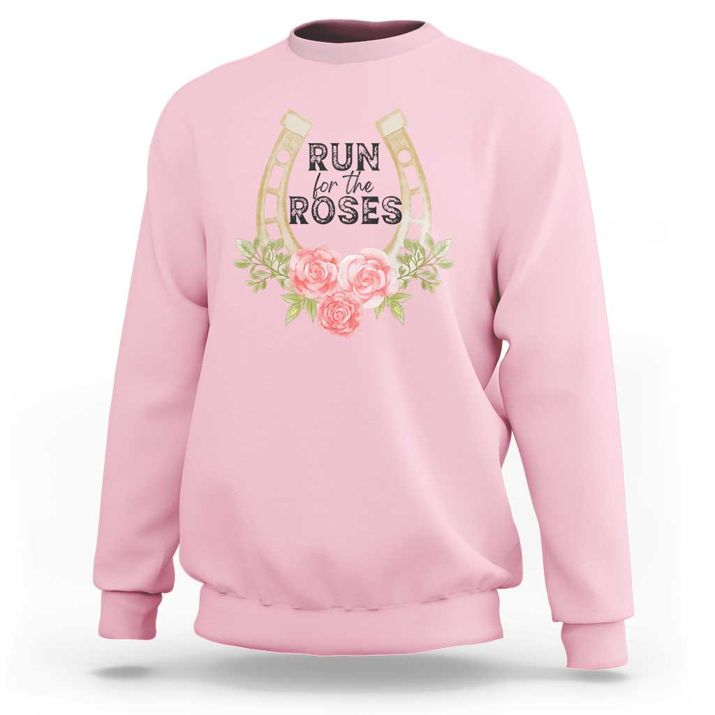 Ky Derby Horse Racing Sweatshirt Horses and Roses