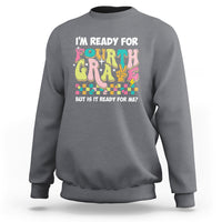 Charcoal gray sweatshirt with colorful “I’m Ready for Fourth Grade” front graphic