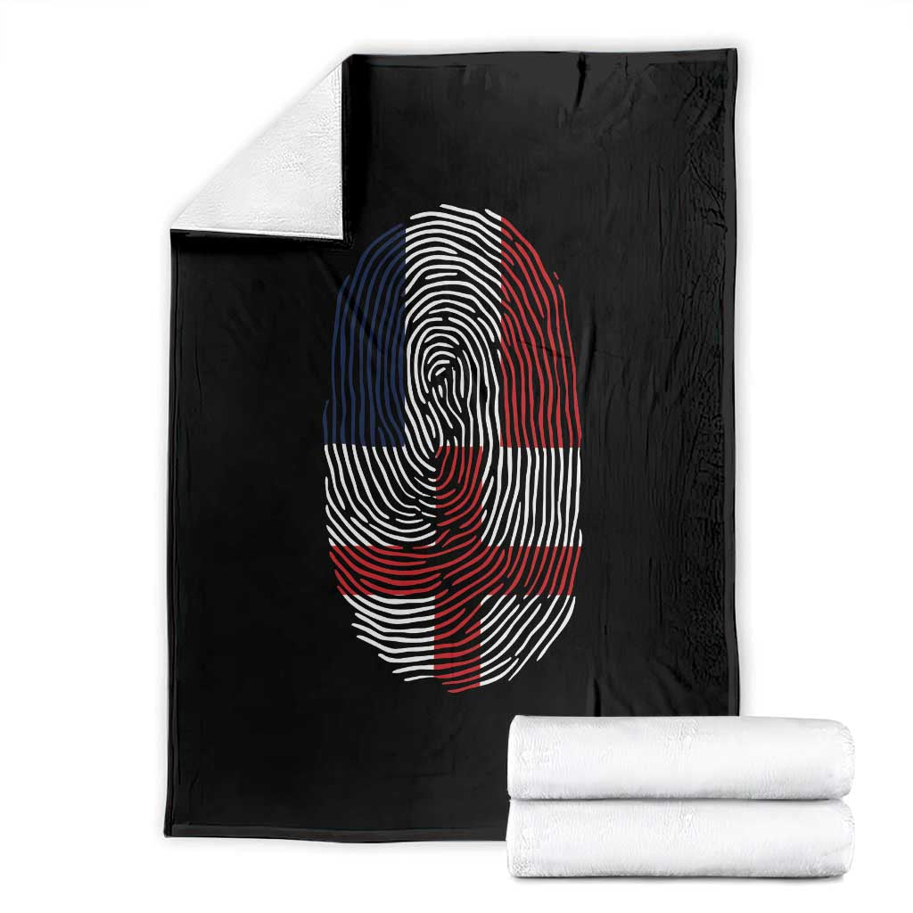 Proud France England Flag Fingerprint DNA Graphic Throw Blanket French Anglo English Heritage Roots Dual Patriotism