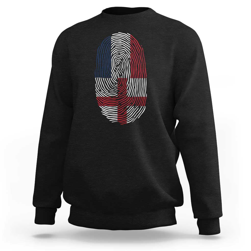 Proud France England Flag Fingerprint DNA Graphic Sweatshirt French Anglo English Heritage Roots Dual Patriotism TS02