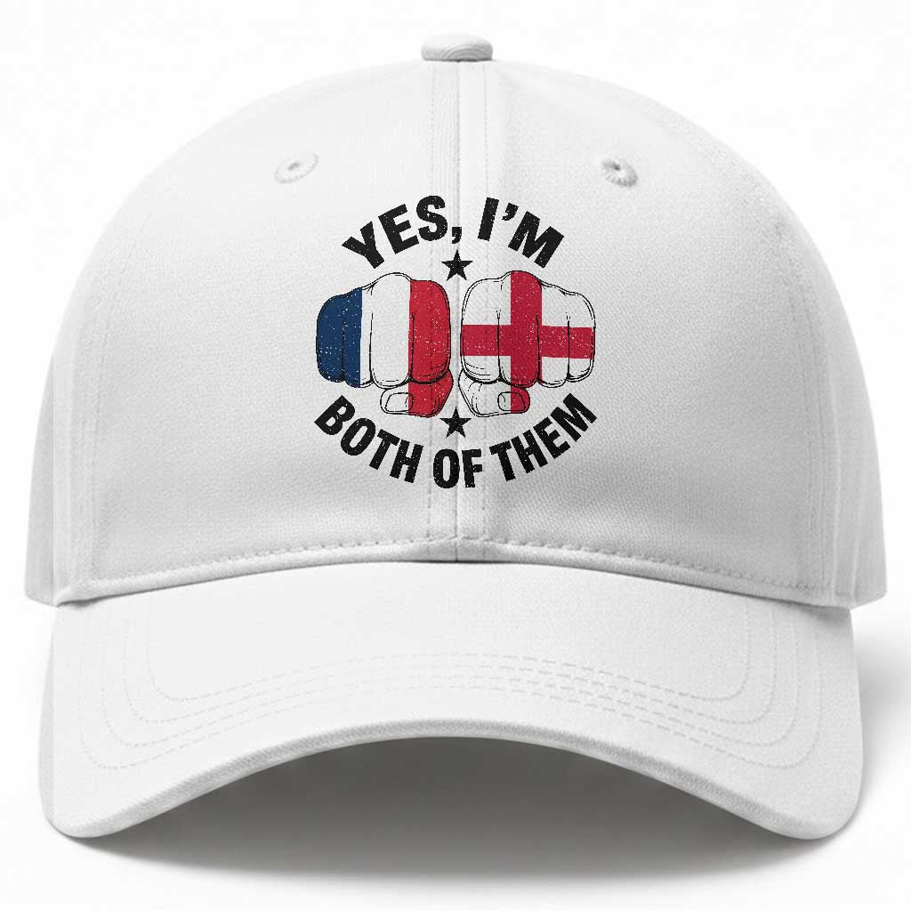Yes Im Both Of Them France England Flag Fists Graphic Baseball Cap French English Anglo Dual Pride Heritage