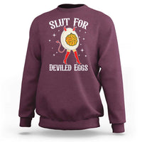 Funny Slut for Deviled Eggs Sweatshirt Funny Naughty Thanksgiving Potluck - Wonder Print Shop