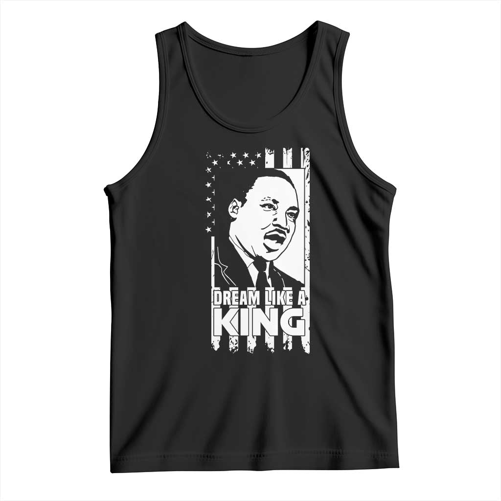 Martin Luther King MLK Tank Top Dream Like A King Black History American Flag