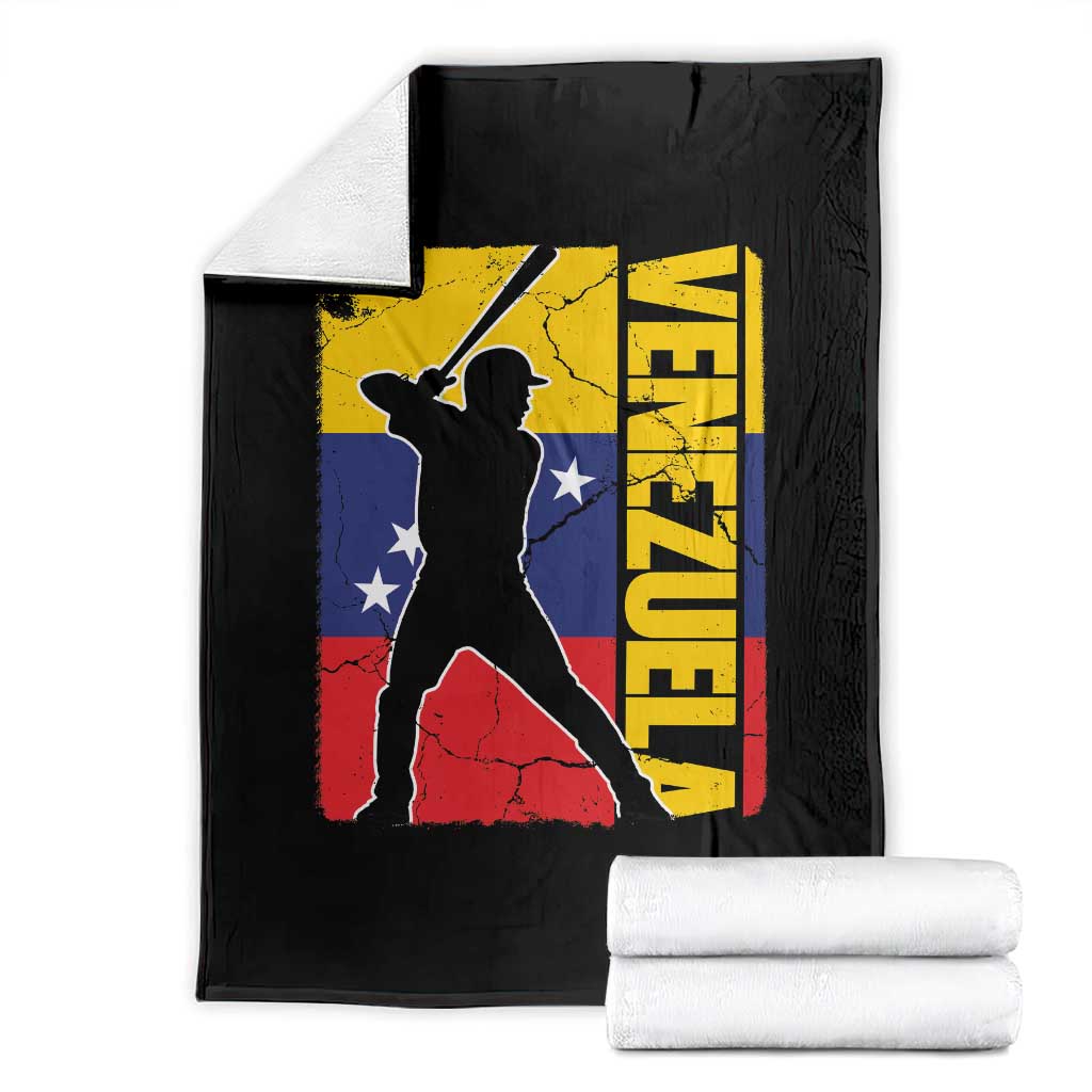 Venezuela Baseball Pride Vintage Flag Throw Blanket Venezuelan Sports Fan Gift for Latino Beisbol Lovers