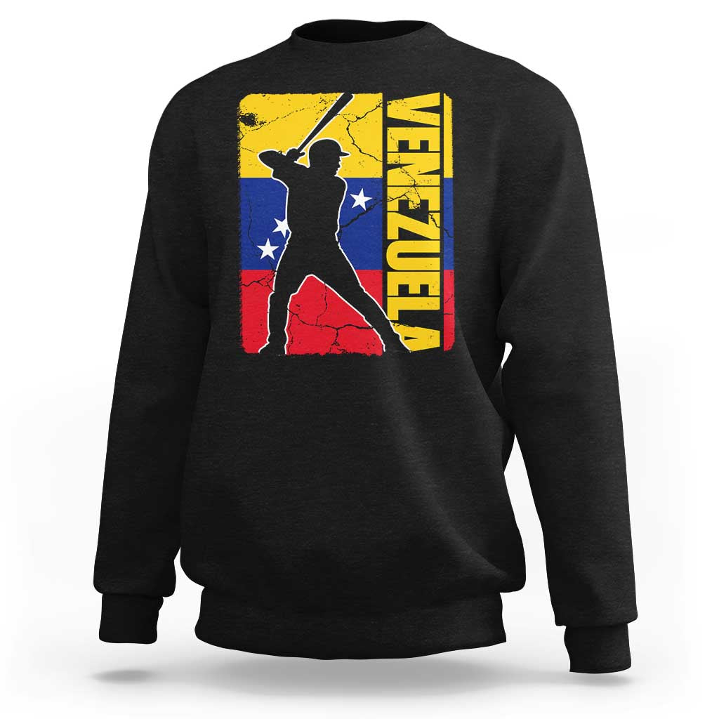 Venezuela Baseball Pride Vintage Flag Sweatshirt Venezuelan Sports Fan Gift for Latino Beisbol Lovers