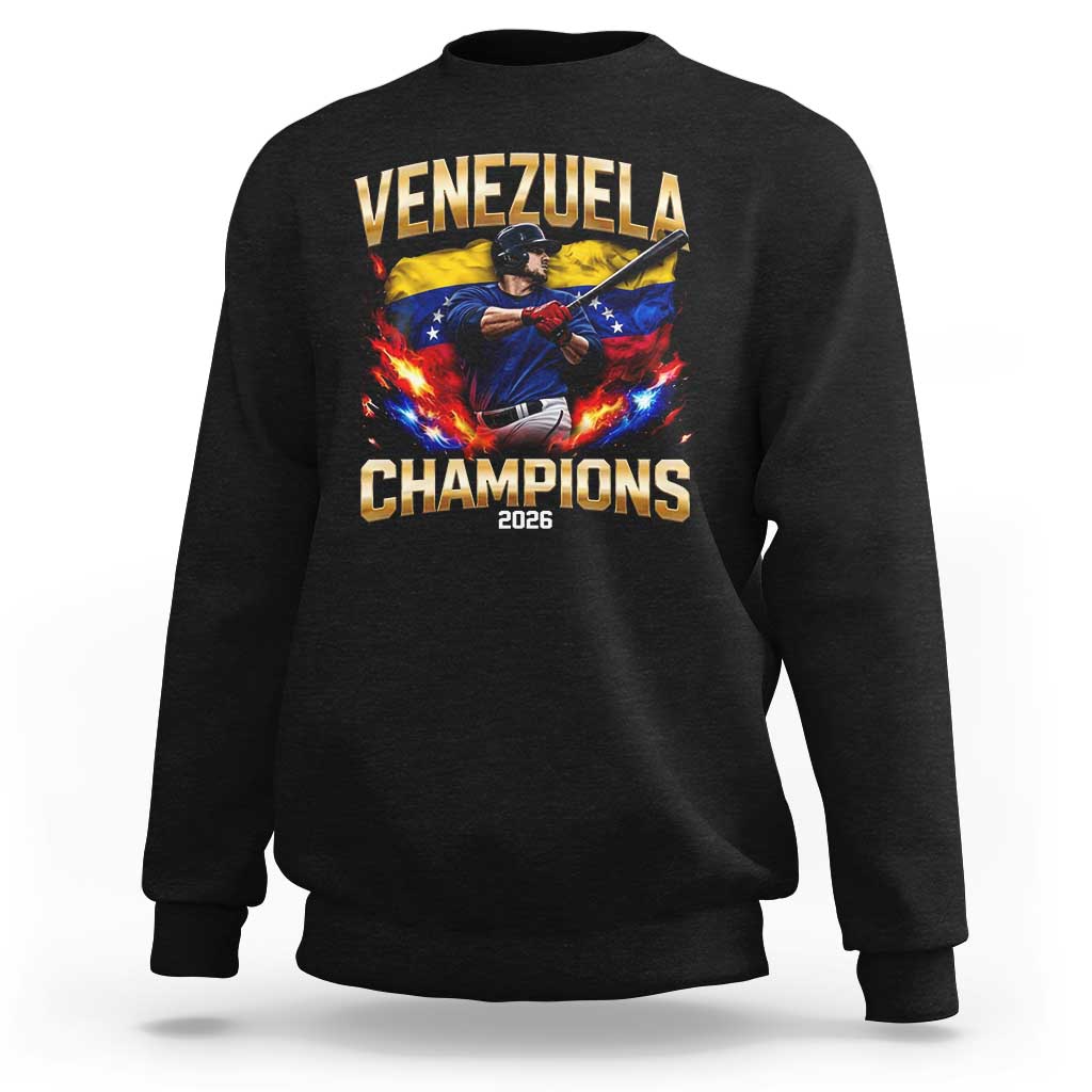 Venezuela Champions 2026 Sweatshirt Beisbol Venezuelan Pride Flag Baseball Fans