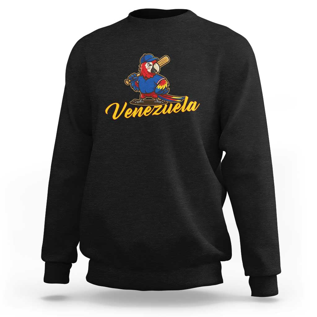 Venezuela Guacamaya Macaw Baseball Sweatshirt Venezuelan Pride Latino Beisbol Fans