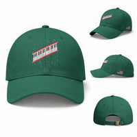 Piano Keyboard Graphic Baseball Cap Musical Notes Alignment Pianist