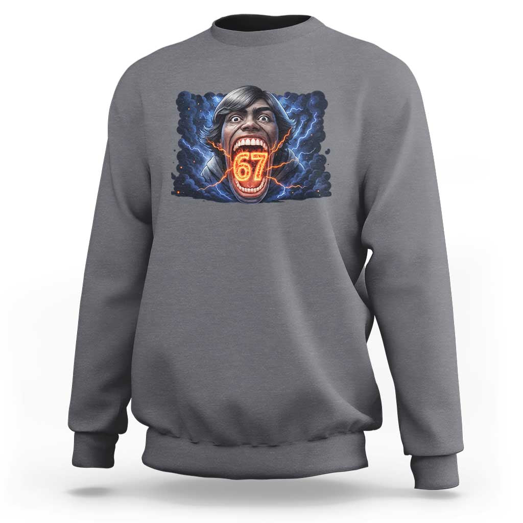 Screaming Mason 67 Kid Meme Sweatshirt Six Seven Viral Devil Transformation Horror Edit - Wonder Print Shop