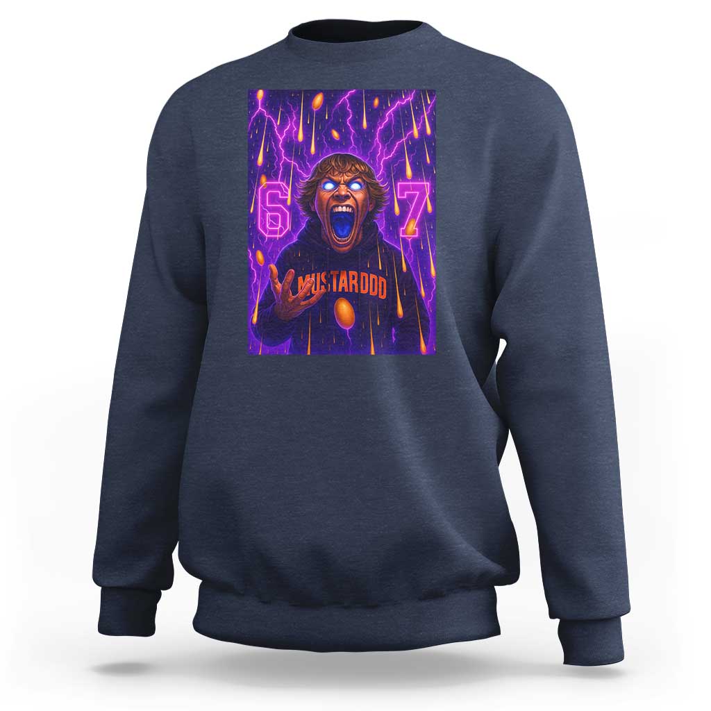 Mason 67 Meme Graphic Sweatshirt Glowing Eyes Devil Edit 6 7 Viral Six Seven Scream - Wonder Print Shop