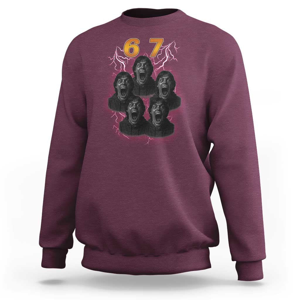 Mason 6 7 Meme Graphic Sweatshirt Six Seven 67 Meme Horror Edit Bootleg - Wonder Print Shop