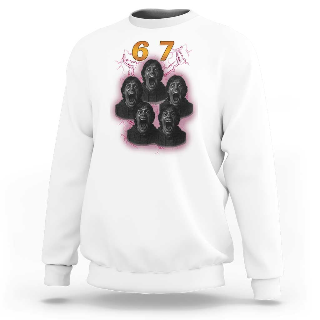 Mason 6 7 Meme Graphic Sweatshirt Six Seven 67 Meme Horror Edit Bootleg - Wonder Print Shop