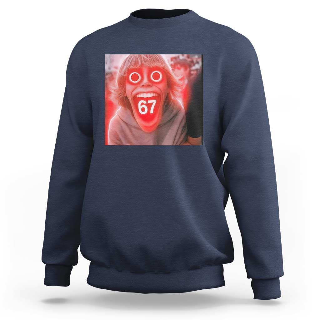 67 Mason Kid Glitchcore Graphic Sweatshirt Screaming Boy Six Seven Viral Meme Devil Edit - Wonder Print Shop