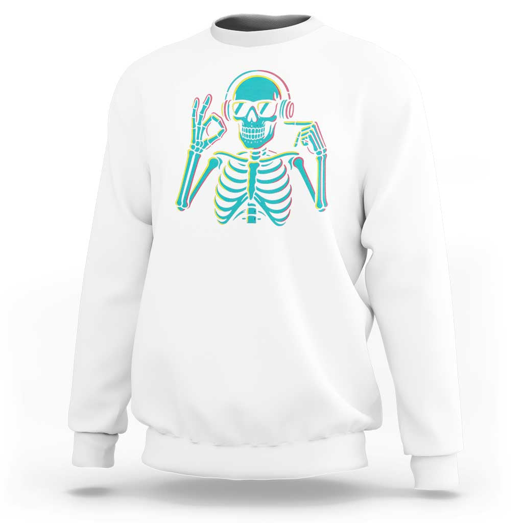 Lets Get Sendy Skeleton Sweatshirt Full Send Vibes Glowcore - Wonder Print Shop