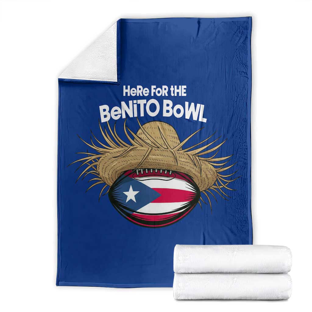 Here for the Benito Bowl Straw Hat Throw Blanket Puerto Rico Flag Football Music Fans
