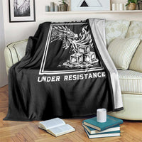 Ice Melts Under Resistance Throw Blanket Against Ice Protest Dragon Graphic with Fire