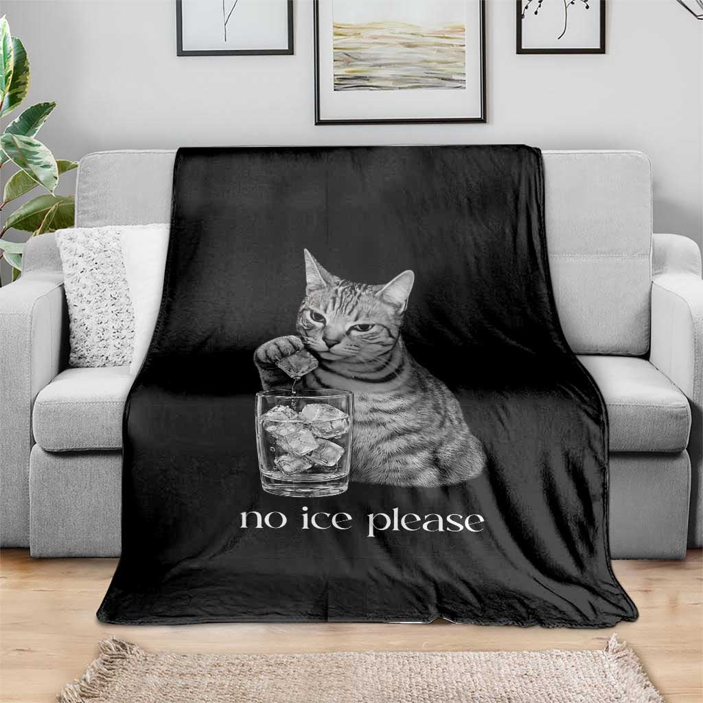 No Ice Please Realistic Angry Cat Graphic Throw Blanket Resistance Against Ice Protest