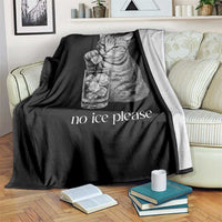 No Ice Please Realistic Angry Cat Graphic Throw Blanket Resistance Against Ice Protest