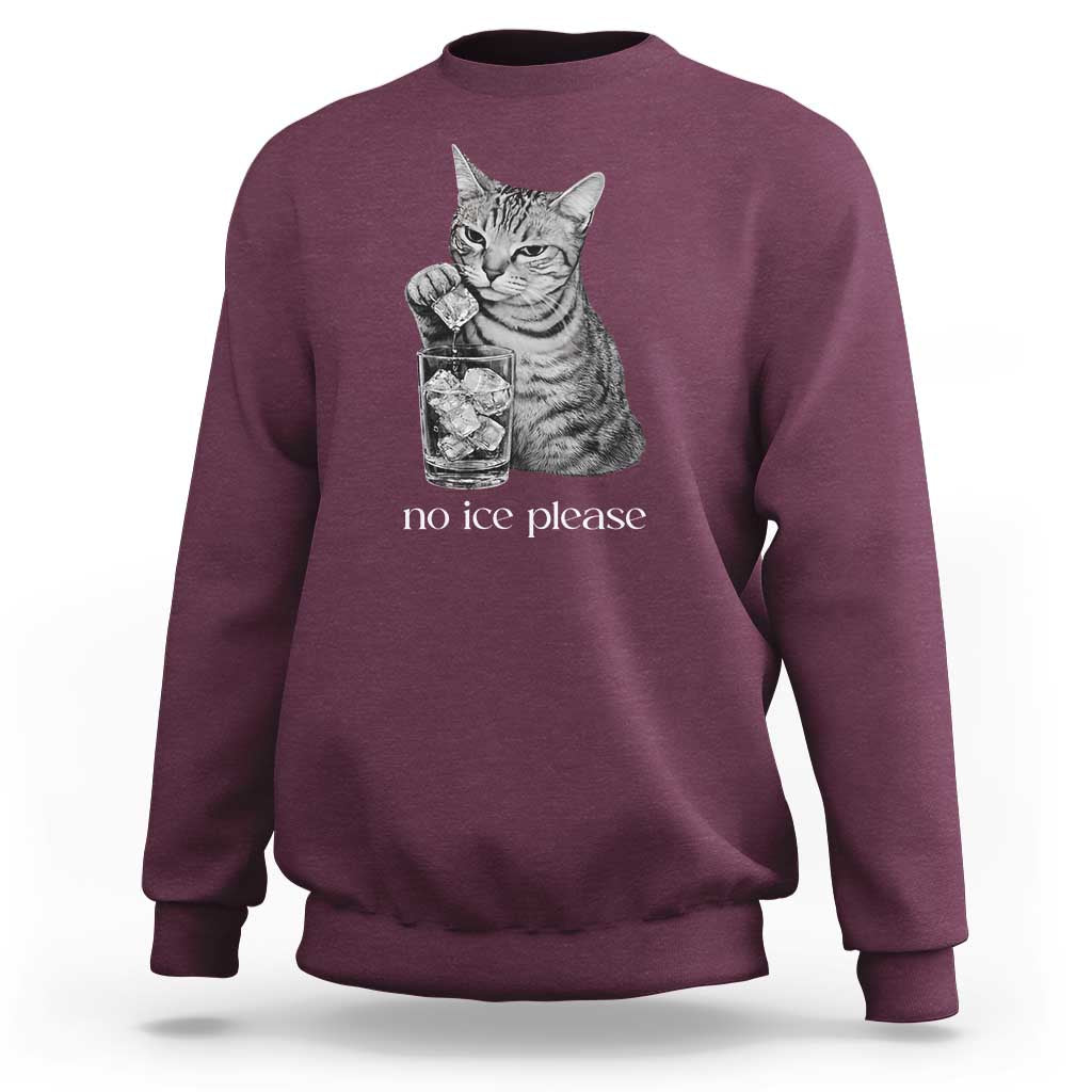 No Ice Please Realistic Angry Cat Graphic Sweatshirt Resistance Against Ice Protest