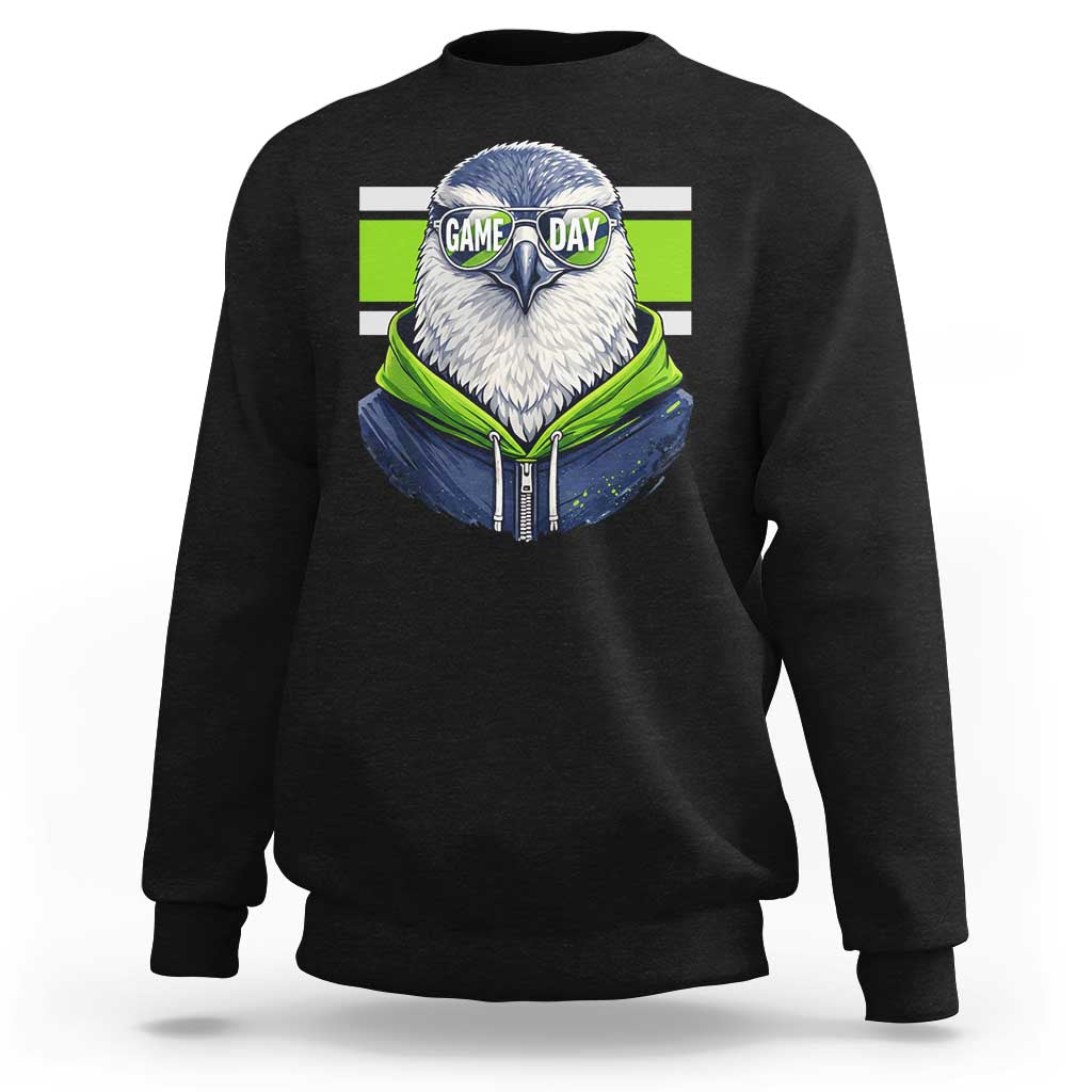 Cool Hawk Wearing Hoodie Graphic Sweatshirt Game Day Swagger