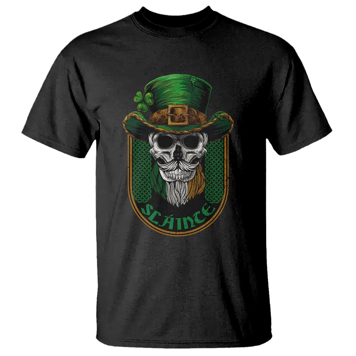 Irish Skull T Shirt Slainte Cheers Funny St. Patricks Day Drinking Lover - Wonder Print Shop