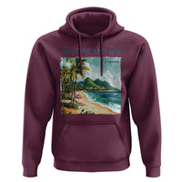 Maroon pullover hoodie with beach graphic and Gulf of Mexico Forever text