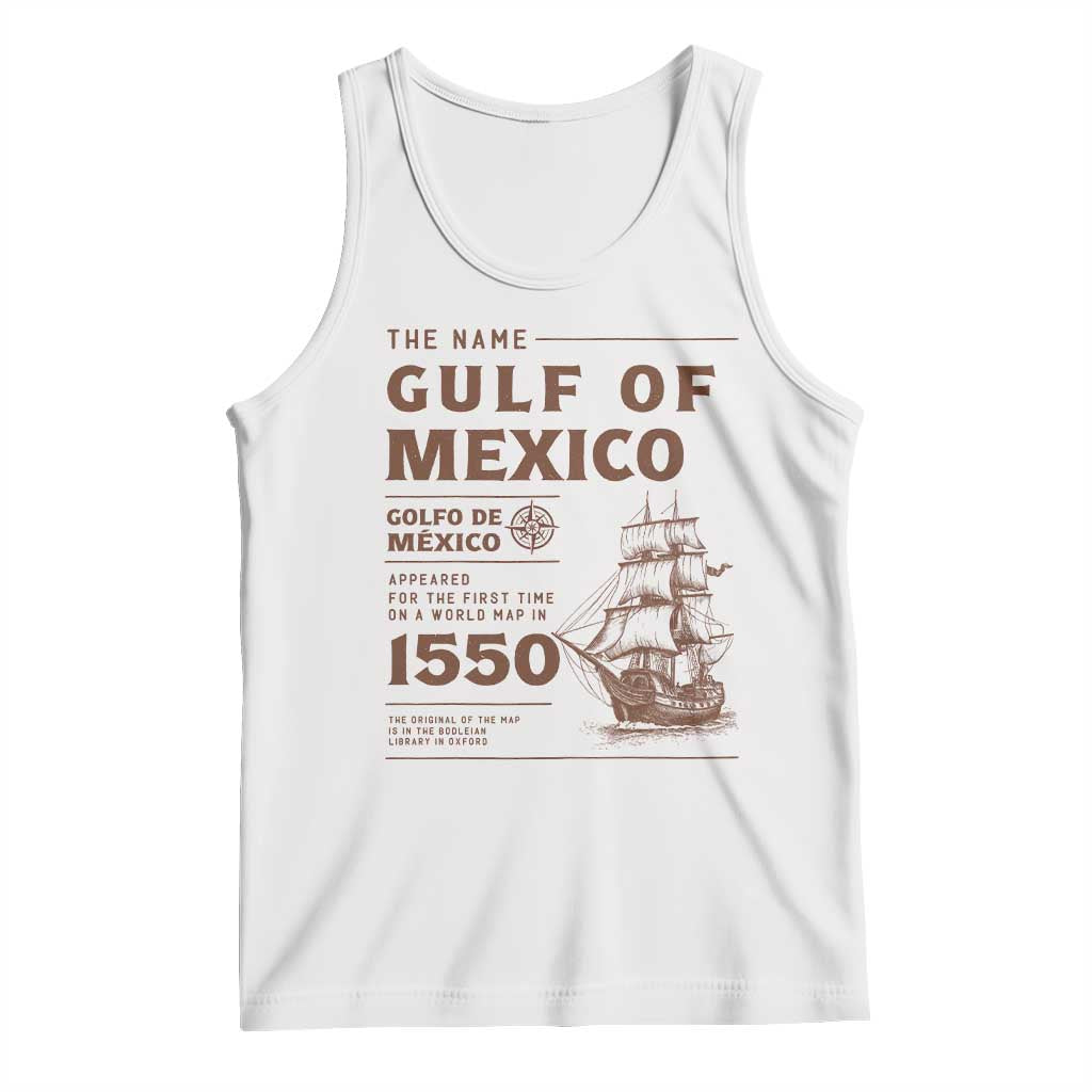 Gulf of Mexico Name Origin 1550 Tank Top Sailing Ship Retro Vintage