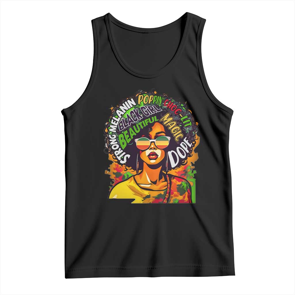 Afro Black Queen Magic Tank Top Beautiful Strong Melanin Poppin' Choc-lit Dope