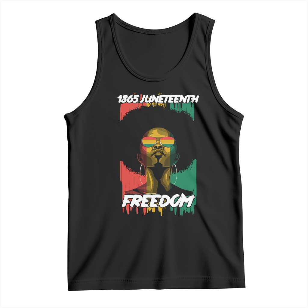 Juneteenth 1865 Freedom Tank Top Afro Melanin Woman African American Dripping