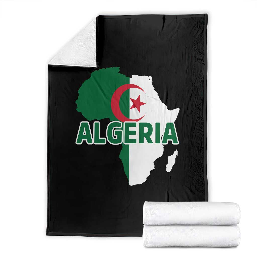 Algeria Algerian Pride Map of Africa Heritage Graphic Throw Blanket Patriotic North African Roots National Flag